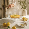 PLAT DE SERVICE SUR PIED  31.5CM EN VERRE TRANSPARENT AVEC CLOCHE