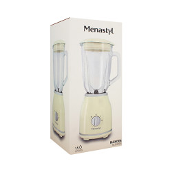 BLENDER RETRO 1.5L EN POLYPROPYLÈNE CRÈME ET CONTENANT EN VERRE