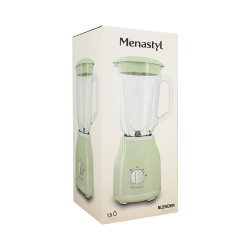BLENDER RETRO 1.5L EN POLYPROPYLÈNE CÉLADON ET CONTENANT EN VERRE