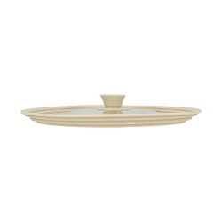 COUVERCLE MULTI TAILLE 26/28/30CM EN VERRE TREMPÉ ET SILICONE BEIGE