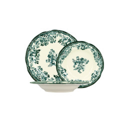 ASSIETTE CREUSE FAUSTINE 22CM EN GRÈS VERT