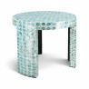 MEUBLE D APPOINT EN COQUILLES DE CAPIZ BLEU 50X50XHT40CM SOLNA