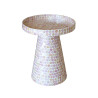 MEUBLE D'APPOINT EN COQUILLES DE CAPIZ ROSÉ 40X40XHT48CM ELORA