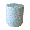 MEUBLE D'APPOINT EN COQUILLE DE CAPIZ BLEU 35X35X40CM NACREA