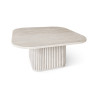 TABLE BASSE CARRÉ EFFET TRAVERTIN NATUREL 80 X 80 X H 36 CM SUSAN