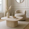 TABLE BASSE CARRÉ EFFET TRAVERTIN NATUREL 80 X 80 X H 36 CM SUSAN