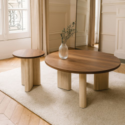 TABLE BASSE RONDE EFFET...