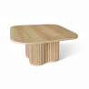 TABLE BASSE EFFET BOIS NATUREL PIED ORGANIQUE D80X40CM  ALBA