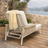 CHAISE LONGUE ALUMINIUM SABLE ET TISSU OLÉFINE 200X100X54.5CM LUMIO