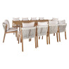 SALON DE JARDIN TABLE EXTENSIBLE 1.90/230 ET 10 FAUTEUILS FIDJI