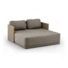 DAYBED EN RÉSINE TRESSÉE ET ALUMINIUM MOKA PAROS