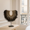 COLLIER NOIR EN PLUMES ET COQUILLAGES NOIRS 40X10X45 CM PAPUA