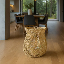 PANIER/CACHE POT FIBRE D'ABACA  NATURELLE Ø42XH50CM ABACA