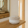 BOITE EN BAMBOU ORNÉE DE COQUILLAGES BLANCS Ø16X9.5 CM KOLOA