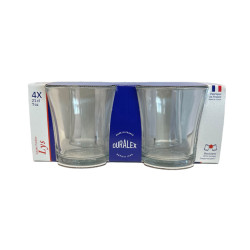 LOT DE 4 GOBELETS LYS 21CL EN VERRE TREMPÉ TRANSPARENT