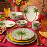 ASSIETTE CREUSE PALMERAIE 21CM EN PORCELAINE