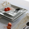 ASSIETTE PLATE CARRÉE 27CM EN PORCELAINE BLANC