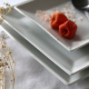 PLAT PLAT 30CM CARRE BLANC PORCELAINE