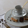 SOUCOUPE CLASSIC FILET OR 15CM EN PORCELAINE BLANCHE