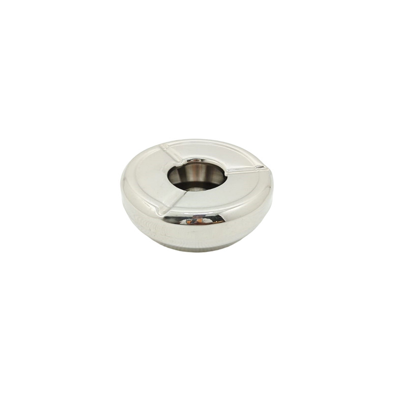 CENDRIER EN ACIER INOXYDABLE AVEC COUVERCLE DIAMÈTRE 12.CM