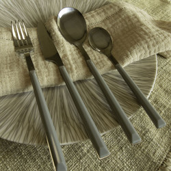FOURCHETTE DE TABLE COLORAMA 21CM EN ACIER INOXYDABLE GRIS