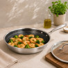 SAUTEUSE TRINOX REVÊTU 24CM EN ACIER INOXYDABLE AVEC COUVERCLE EN VERRE