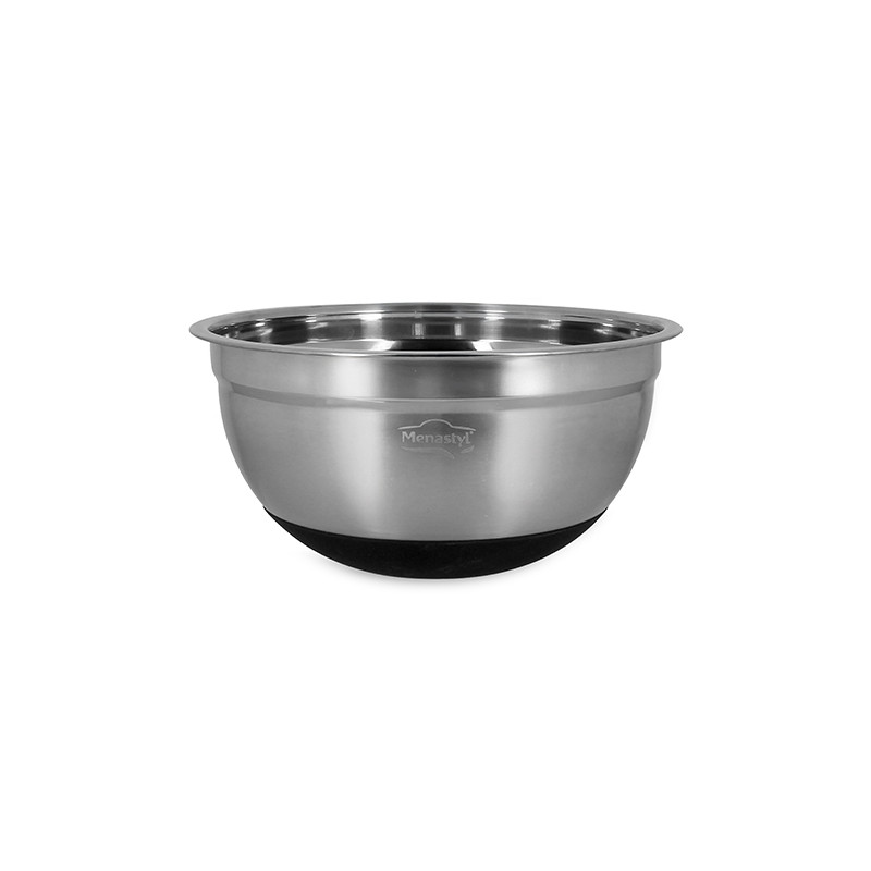 BOL À MÉLANGER EN ACIER INOXYDABLE 22CM 2.5L ANTI DÉRAPANT