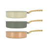 SAUTEUSE EASYNOX 24CM EN ACIER INOXYDABLE ET ALU 3 COULEURS ASSORTIES