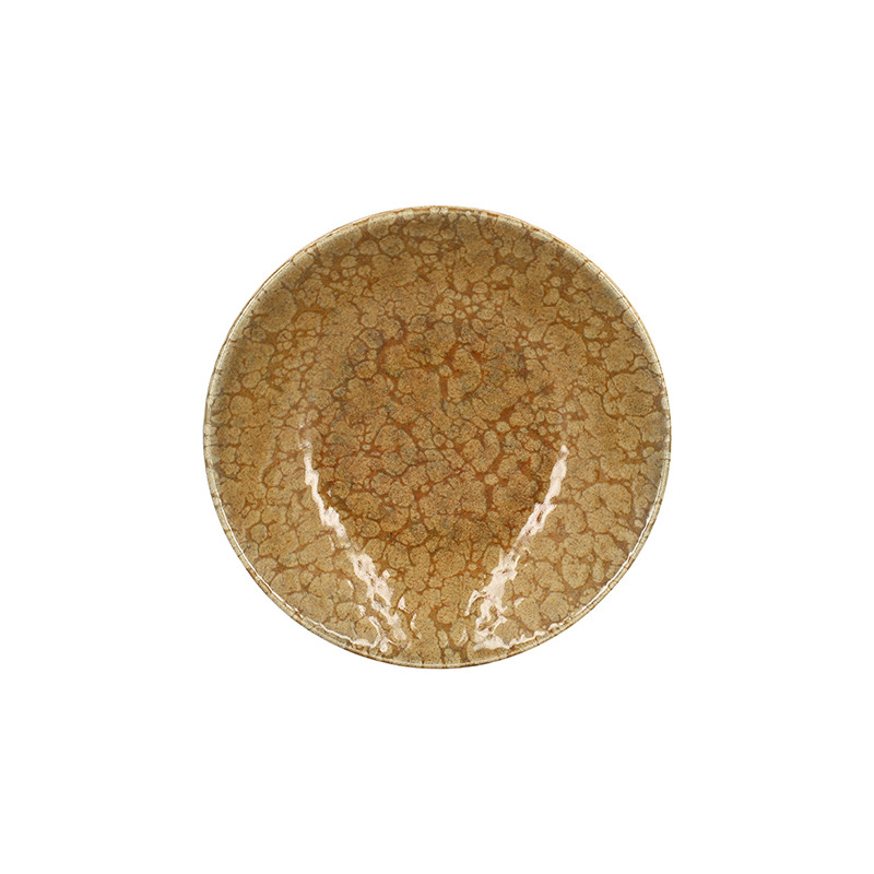 ASSIETTE CREUSE NATURA 20.5CM EN GRÈS MARRON DORÉ