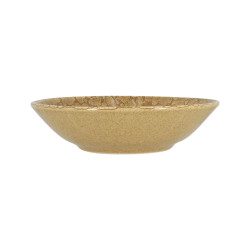 ASSIETTE CREUSE NATURA 20.5CM EN GRÈS MARRON DORÉ