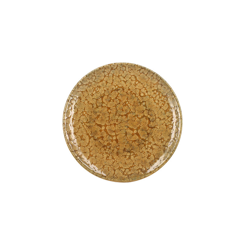 ASSIETTE DESSERT NATURA 20CM EN GRÈS MARRON DORÉ