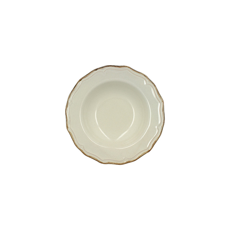 ASSIETTE CREUSE SIGNATURE 23.5CM EN GRÈS BEIGE