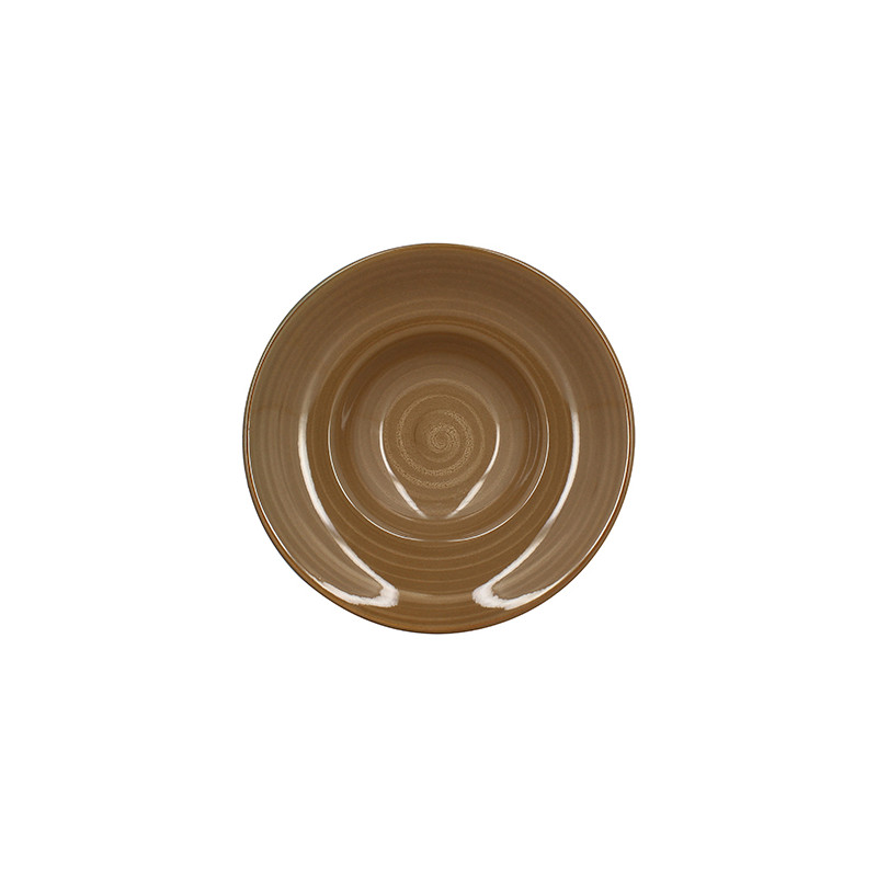 ASSIETTE À PÂTES CIRCLE 28CM EN GRÈS CARAMEL