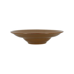 ASSIETTE À PÂTES CIRCLE 28CM EN GRÈS CARAMEL