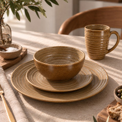 ASSIETTE PLATE TURBOLINO 27CM EN GRÈS CARAMEL