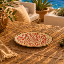 ASSIETTE PLATE PALAZZO 27CM EN PORCELAINE ROUGE