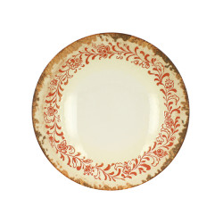 ASSIETTE CREUSE PALAZZO 21CM EN PORCELAINE ROUGE