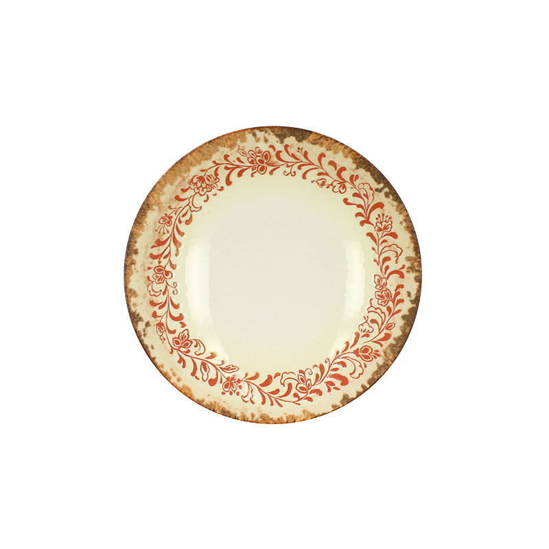 ASSIETTE CREUSE PALAZZO 21CM EN PORCELAINE ROUGE