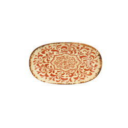 ASSIETTE OVALE PALAZZO 23.5X13.5CM EN PORCELAINE ROUGE