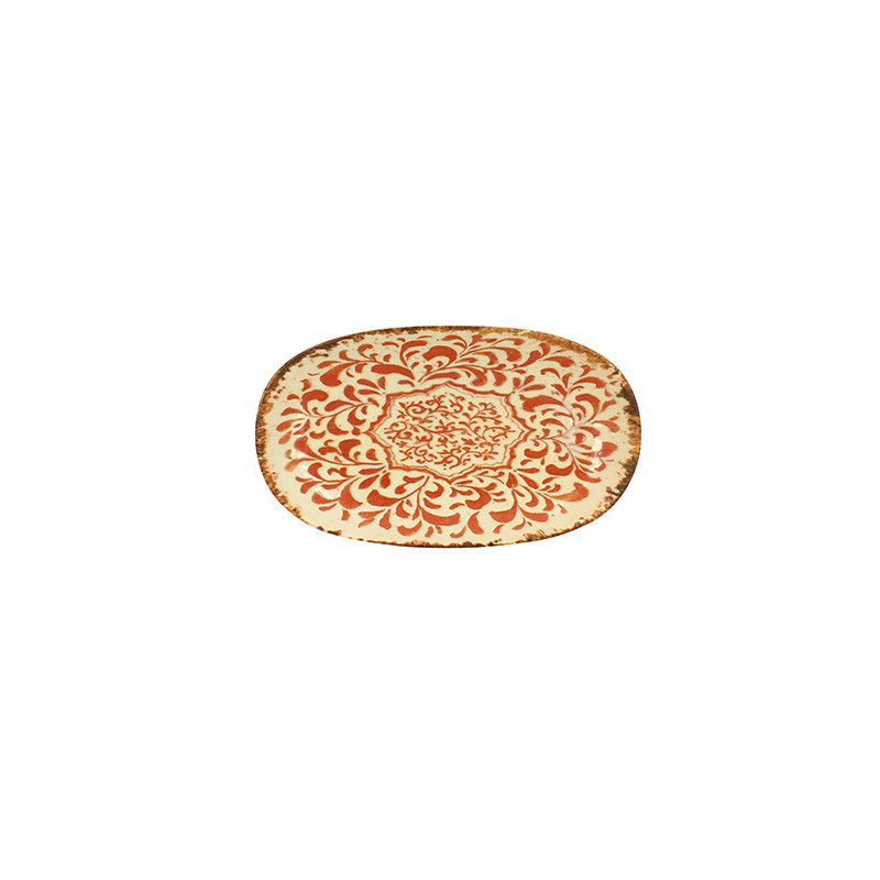 ASSIETTE OVALE PALAZZO 23.5X13.5CM EN PORCELAINE ROUGE