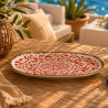 ASSIETTE OVALE PALAZZO 23.5X13.5CM EN PORCELAINE ROUGE
