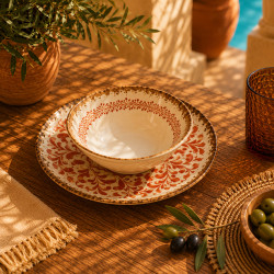 COUPELLE PALAZZO 15CM EN PORCELAINE ROUGE