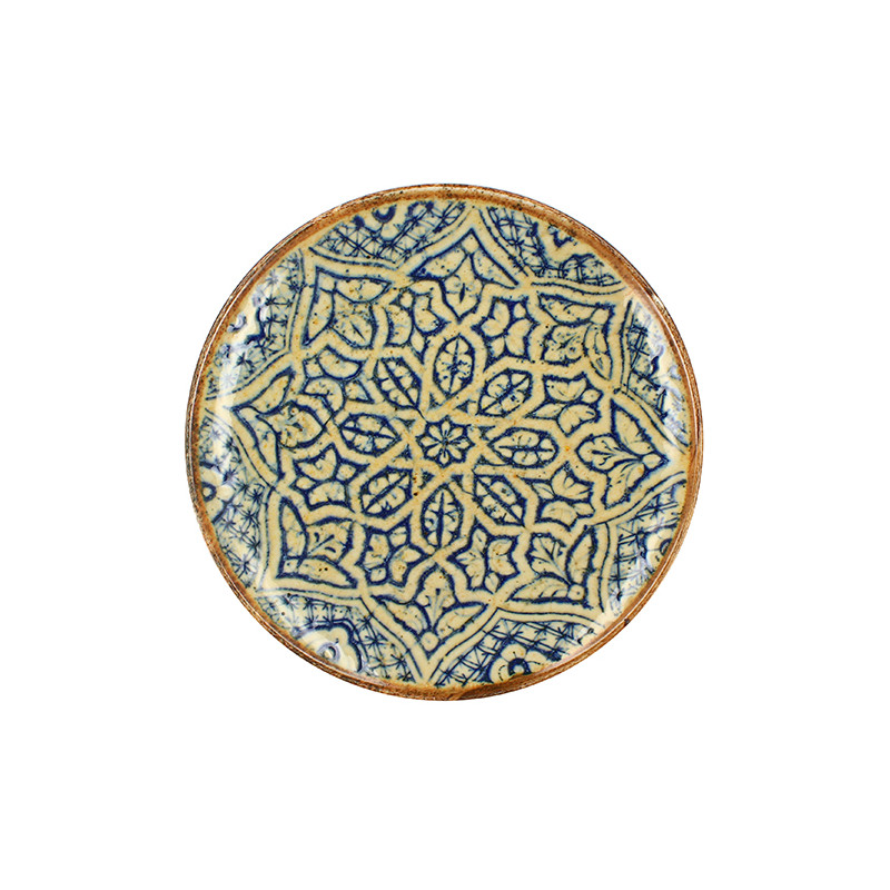 ASSIETTE PLATE CALYPSO 27CM EN PORCELAINE BLEU