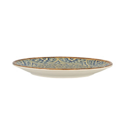 ASSIETTE PLATE CALYPSO 27CM EN PORCELAINE BLEU