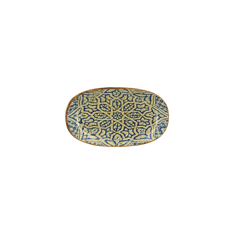 ASSIETTE OVALE CALYPSO 23.5X13.5CM EN PORCELAINE BLEU
