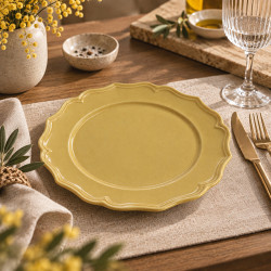 ASSIETTE PLATE SIGNATURE 26.5CM EN GRÈS JAUNE