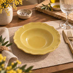 ASSIETTE CREUSE SIGNATURE 23.5CM EN GRÈS JAUNE