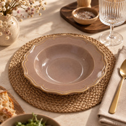 ASSIETTE CREUSE SIGNATURE 23.5CM EN GRÈS VIOLET