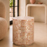 MEUBLE D'APPOINT EN COQUILLE DE CAPIZ ROSE 35X35X40CM NACREA