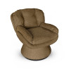 FAUTEUIL PIVOTANT EN TISSU CHINÉ MARRON 80X69X77.5 GUSTAVE